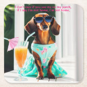 Zuidelijke Bell Dachshund Party Drink Coasters Kartonnen Onderzetters (Voorkant)