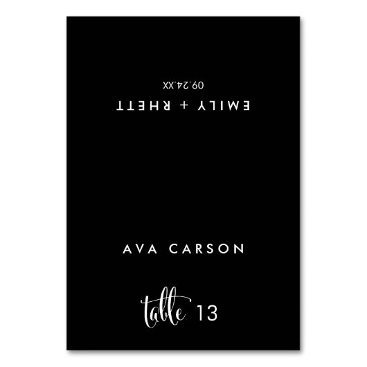 Zuidelijke Belle Calligrafie | Zwarte Escort-Kaart Kaart (Voorkant)