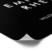 Zuidelijke Belle Calligrafie | Zwarte welkomstbrui Poster (Hoek)