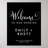 Zuidelijke Belle Calligrafie | Zwarte welkomstbrui Poster (Voorkant)