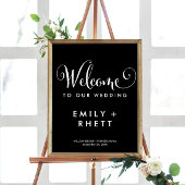 Zuidelijke Belle Calligrafie | Zwarte welkomstbrui Poster