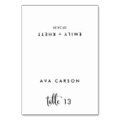 Zuidelijke Belle Calligraphy Wedding Escort Kaart (Voorkant)