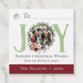 Zuidelijke bloemenkerstvreugde aan / van fotocadea bedankjes labels (Voorkant)