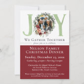 Zuidelijke bloemige katoenen kerstdinermenu uitnod kaart (Voorkant)