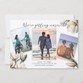 Zuidelijke bruiloft Save the Date Magnolia Bloemen (Voorkant)