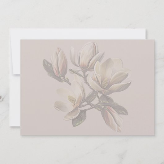 Zuidelijke bruiloft Save the Date Magnolia Bloemen (Achterkant)