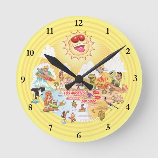 Zuidelijke Californische acrylklok Ronde Klok (Voorkant)