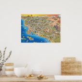 Zuidelijke Californische kaart Poster (Keuken)