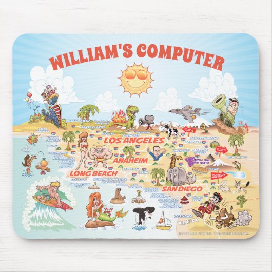  Zuidelijke Californische Muismat van de Cartoon (Voorkant)