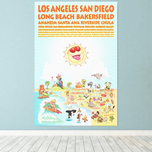 Zuidelijke Californische steden Canvas Afdruk (Insitu (Houten vloer))
