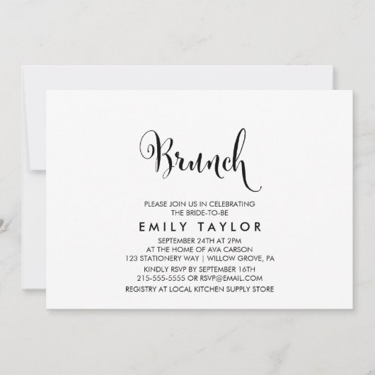 Zuidelijke Calligrafie | Floral Back Brunch Kaart (Voorkant)