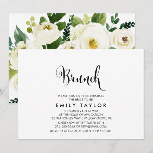 Zuidelijke Calligrafie Floral Back Brunch Kaart