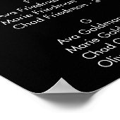 Zuidelijke Calligrafie Zwarte Alfabetische Zitplaa Poster (Hoek)