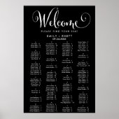 Zuidelijke Calligrafie Zwarte Alfabetische Zitplaa Poster (Voorkant)