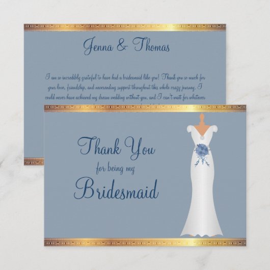 Zuidelijke Charm, Bridesmaid Hartelijk dank Bedankkaart (Voorkant / Achterkant)