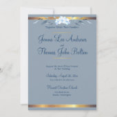 Zuidelijke Charm, Dusty Blue Wedding Kaart (Voorkant)