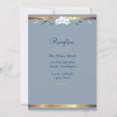 Zuidelijke Charm, Dusty Blue Wedding Kaart (Achterkant)