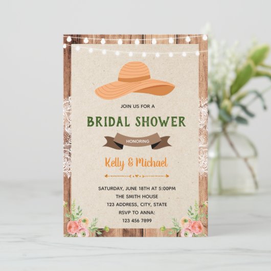 Zuidelijke charme douche party uitnodiging (Staand voorkant)