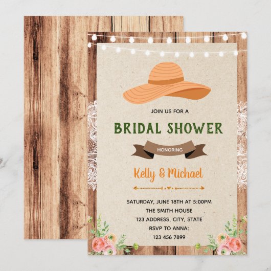 Zuidelijke charme douche party uitnodiging (Voorkant / Achterkant)