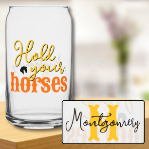 Zuidelijke citaten Houd Uw Paarden Gouden Monogram Blikvorm Glas