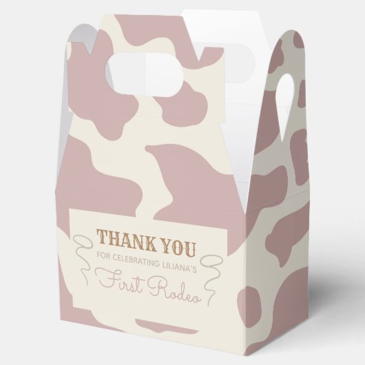 Zuidelijke Cowgirl Birthday Party Favor Box Bedankdoosjes (Geopend)