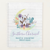 Zuidelijke Floral Cotton Moon & Rustic Wood Land Planner (Voorkant)