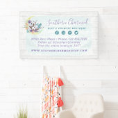 Zuidelijke Floral Cotton Moon & Rustic Wood Land Spandoek (Insitu)