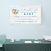 Zuidelijke Floral Cotton Moon & Rustic Wood Land Spandoek (Beurs)