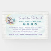 Zuidelijke Floral Cotton Moon & Rustic Wood Land Spandoek (Horizontaal)