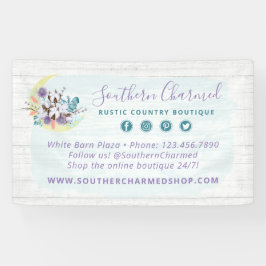 Zuidelijke Floral Cotton Moon & Rustic Wood Land Spandoek