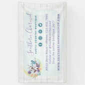 Zuidelijke Floral Cotton Moon & Rustic Wood Land Spandoek (Verticaal)