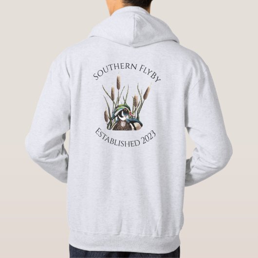 Zuidelijke FlyBy Hout Eend met Cattails Hoodie (Achterkant)