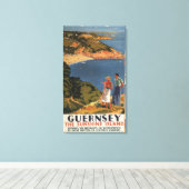 Zuidelijke/Grote Westerne Rail Couple op Cliff Canvas Afdruk (Insitu (Houten vloer))