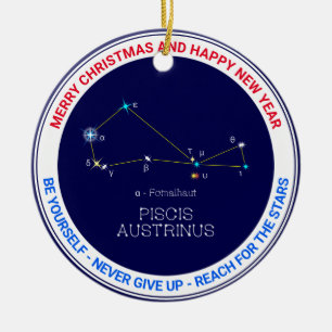 Zuidelijke Hemisphere Constellation Piscis Austrin Keramisch Ornament