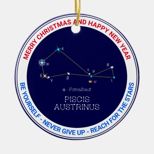 Zuidelijke Hemisphere Constellation Piscis Austrin Keramisch Ornament (Voorkant)