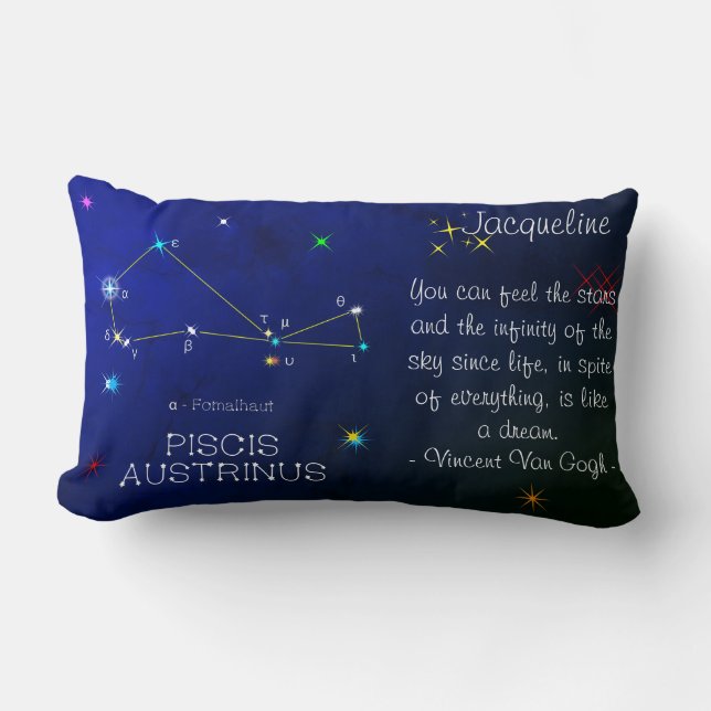 Zuidelijke Hemisphere Constellation Piscis Austrin Kussen (Voorkant)