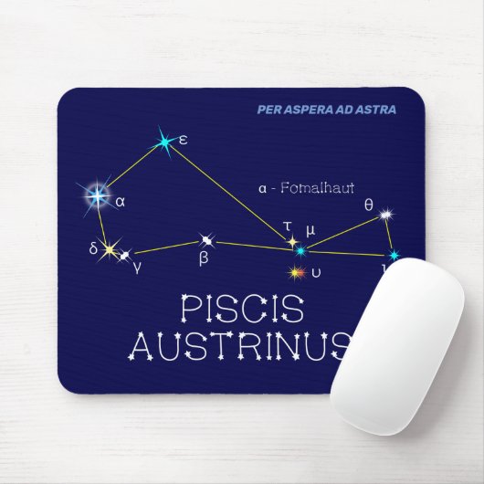 Zuidelijke Hemisphere Constellation Piscis Austrin Muismat (Met muis)