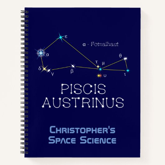 Zuidelijke Hemisphere Constellation Piscis Austrin Notitieboek (Voorkant)