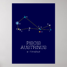 Zuidelijke Hemisphere Constellation Piscis Austrin Poster