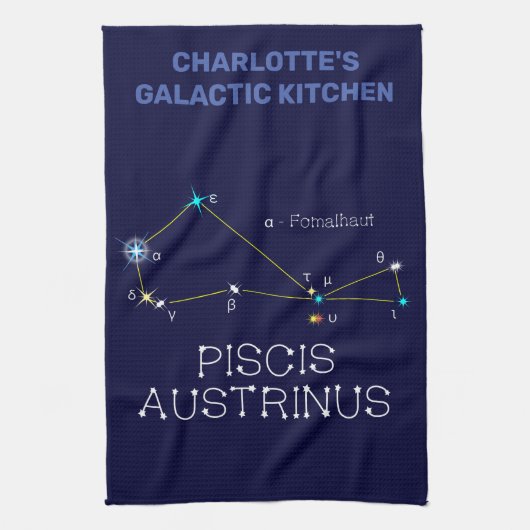 Zuidelijke Hemisphere Constellation Piscis Austrin Theedoek (Verticaal)