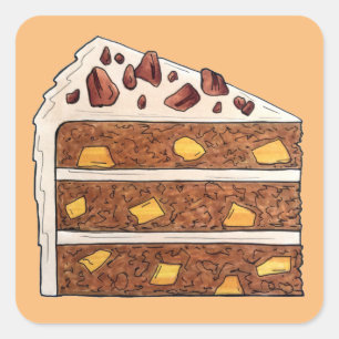 Zuidelijke Hummingbird Layer Cake Slice Dessert Vierkante Sticker