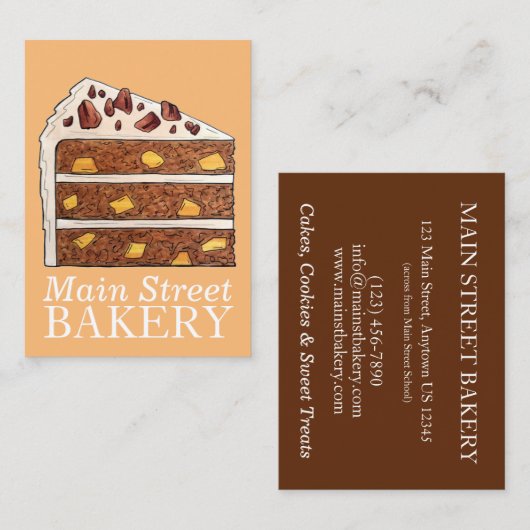 Zuidelijke Hummingbird Layer Cake Slice Dessert Visitekaartje (Voorkant / Achterkant)