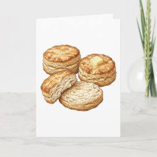 Zuidelijke karnemelk Biscuits Voedsel Illustratie Kaart