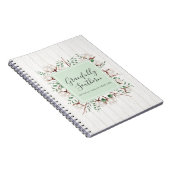 Zuidelijke katoenbloemen op witte Barn Wood Notitieboek (Rechterzijde)