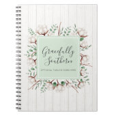 Zuidelijke katoenbloemen op witte Barn Wood Notitieboek (Voorkant)