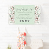 Zuidelijke katoenbloemen op witte Barn Wood Spandoek (Insitu)