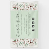 Zuidelijke katoenbloemen op witte Barn Wood Spandoek (Verticaal)