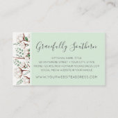 Zuidelijke katoenbloemen op witte Barn Wood Visitekaartje (Achterkant)