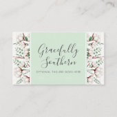 Zuidelijke katoenbloemen op witte Barn Wood Visitekaartje (Voorkant)