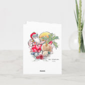 Zuidelijke Kerstmis | Heet Holly Jolly Santa Claus Feestdagen Kaart (Achterkant)